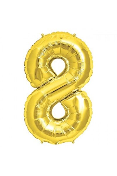 Parti Feneri بالون فويل رقم 8 ذهبي 100 سم