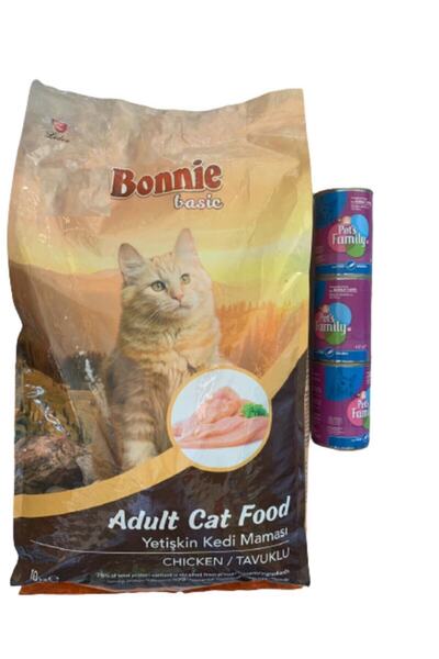 Bonnie 10 Kg Tavuklu Kedi Maması + 3 Adet Kedi Kons. Eko Set