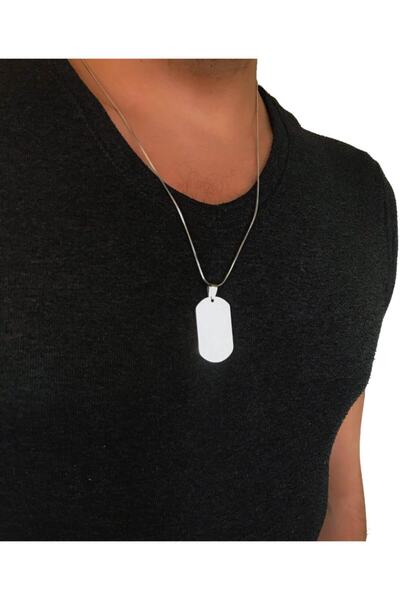 Hangi Takı Erkek Gümüş Saf Çelik Asker Künyesi