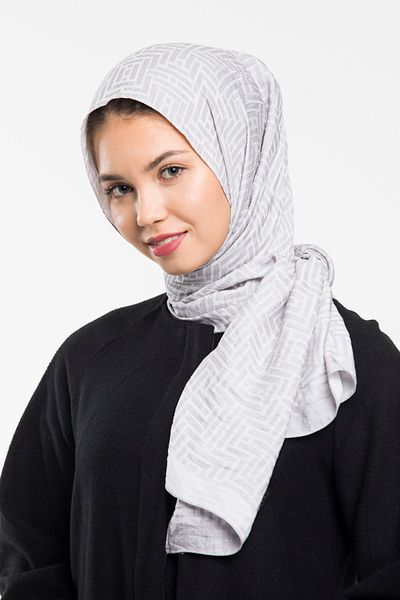 19V69 ITALIA Silver Gray Jacquard Modal Shawl 75x200 Cm With Scarf Hanger And Gift Set