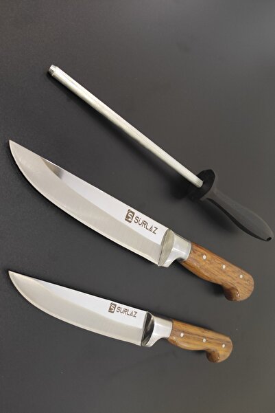 SürLaz Bıçak Seti 2'li Et Bıçağı Salata Bıçağı Pratik Bıçak Set Ultra Keskin ...