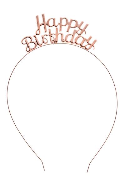 Tahtakaledeyim تاج شعر معدني لعيد ميلاد سعيد بلون وردي