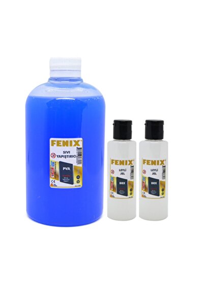 Red Rose جل سلايم أزرق مع هايلايتر نيون 500 مل + أنبوبين 70 مل بوراكس سائل