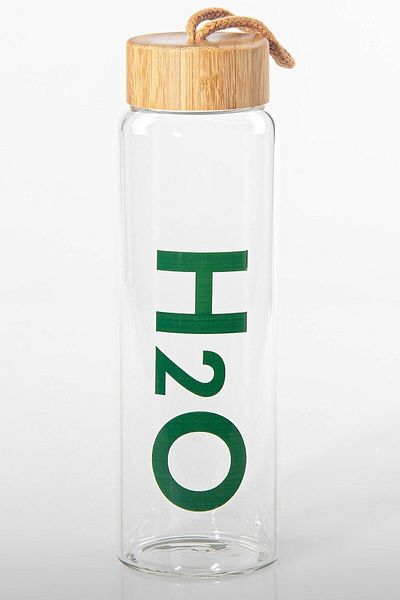 Tohana Obur Home H2O Glass Flask with Bamboo Lid 800 ml