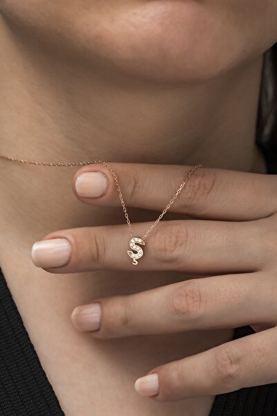 Nereze 925 Ayar  Ş Harfli Gümüş Kolye