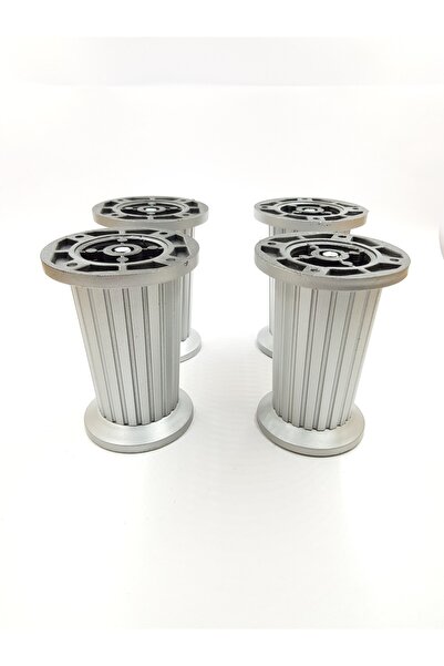EROĞLU 4 Pieces -10 Cm Plastic Striped Conical Leg Black (Furniture, Sofa, Ba...