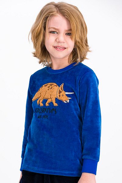 ROLY POLY طقم بدلة رياضية مخملية للأولاد من Rolypoly Triceratops Dino Saks Boys