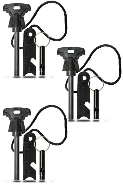 Buffer 3 Adet Acil Durum Magnezyum Çubuk Çakmaktaşı Ateş Başlatıcı Çakmak Kit...