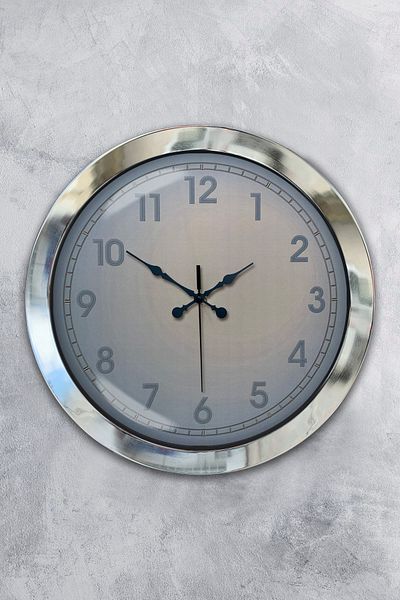 Kasva Concept Gift 36 cm Chrome Metal Classic Wall Clock