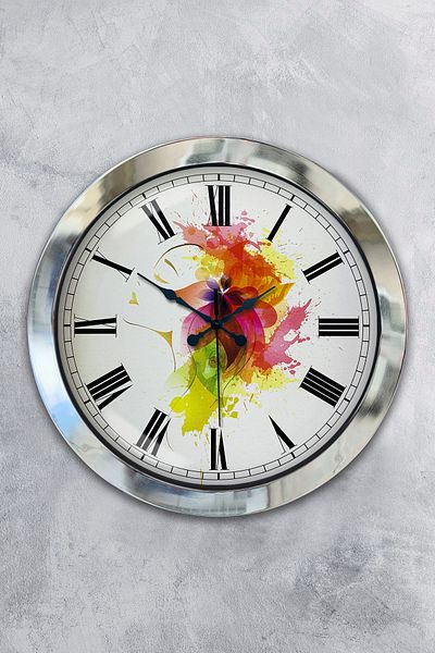 Kasva Concept Gift 36 cm Chrome Metal Design Wall Clock
