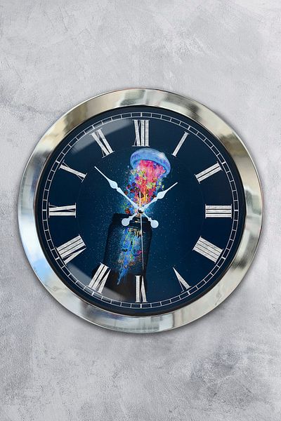 Kasva Concept Gift 36 Cm Chrome Metal Marine Wall Clock