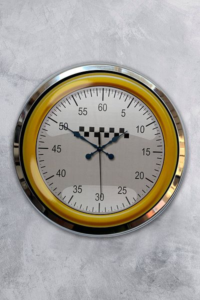 Kasva Concept 40 cm Chrome Metal Racing Wall Clock Gift