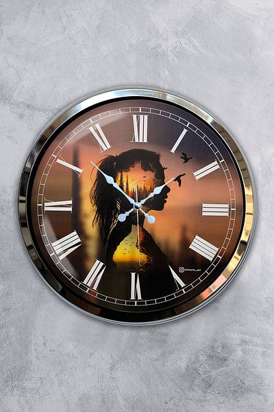 Kasva Concept Δώρο 40 εκ. Χρώμιο Μεταλλικό Ρολόι Τοίχου Φυσικισμού