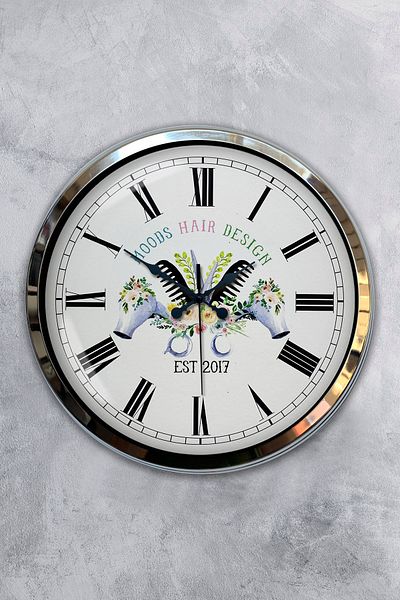 Kasva Concept Δώρο Ρολόι τοίχου κομμωτηρίου 40 εκ. Χρώμιο Μεταλλικό
