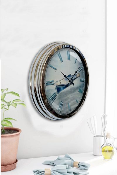 Kasva Concept Gift 40 cm Chrome Metal Lost Wall Clock