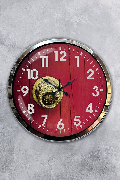 Kasva Concept Gift 40 cm Chrome Metal Door Wall Clock