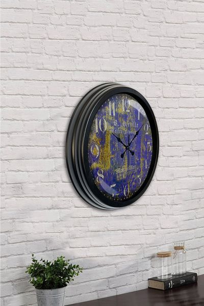 Kasva Concept Gift 40 cm Black Metal Schengen Wall Clock