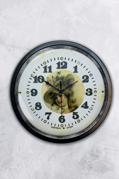 AİB STORE ساعة حائط بناتي معدنية سوداء مقاس 40 سم