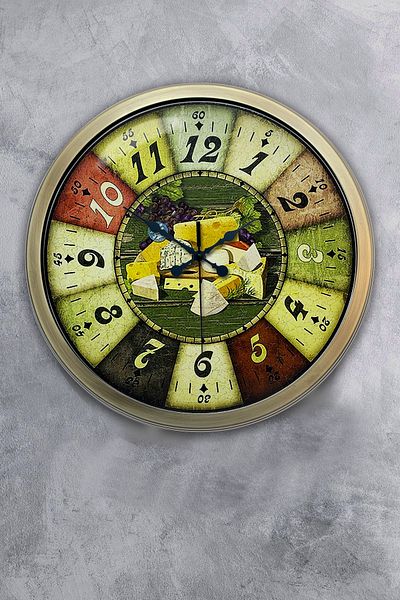 Kasva Concept 40 cm Antique Metal Breakfast Gift Wall Clock