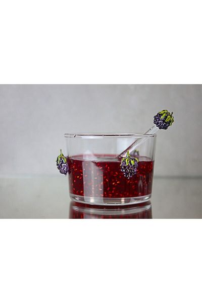 ADAMODART Blackberry Glass Figured Jam Bowl