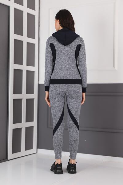 WestBound Жіночий сірий комплект з капюшоном, кайтом на блискавці та легінсами