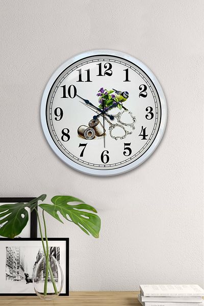 Kasva Concept Gift 40 cm White Metal Tailor Wall Clock