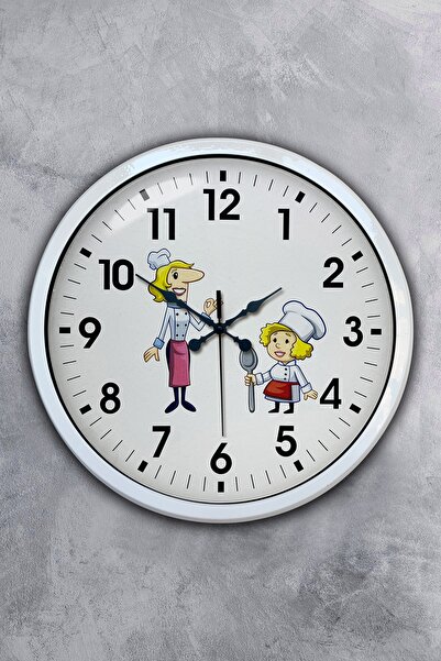 Platin Saat ساعة حائط نسائية معدنية بيضاء مقاس 40 سم