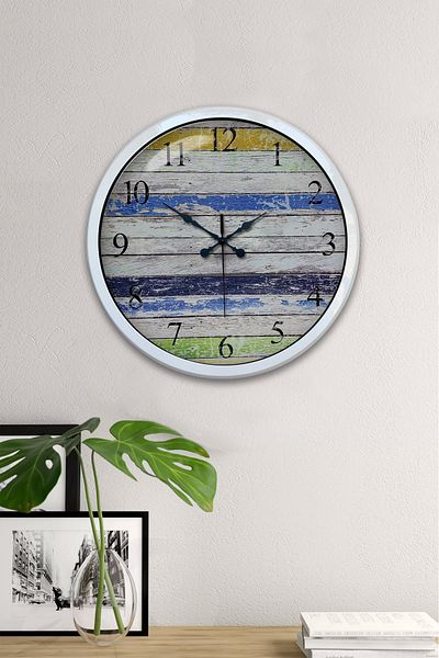 Kasva Concept Gift 40 cm White Metal Alaçatı Wall Clock
