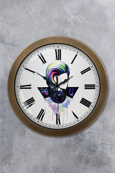 Kasva Concept Gift 36 cm Antique Metal Hairdresser Wall Clock