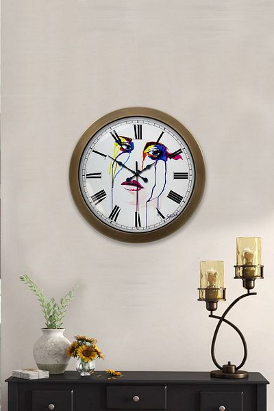 Kasva Concept Gift 36 cm Tumbled Metal Character Wall Clock