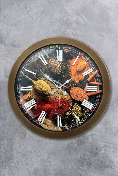 Platin Saat هدية ساعة حائط مطبخ معدنية عتيقة مقاس 36 سم