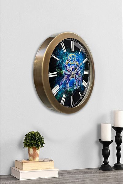 Kasva Concept Gift 36 cm Antique Metal Cancer Sign Wall Clock