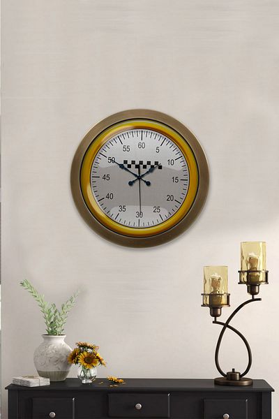 Kasva Concept Gift 36 cm Antique Metal Racing Wall Clock