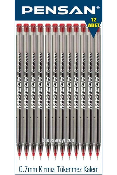 Pensan My-tech 0.7 Mm Red Ballpoint Pen