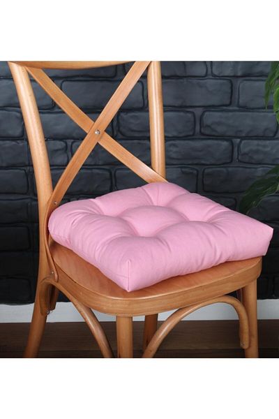 ALTINPAMUK Pernă pentru scaun pufoasă roz auriu cu șireturi speciale cusute 40x40cm