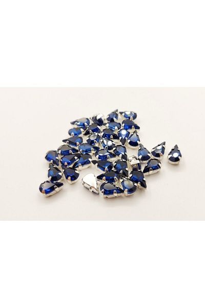 yiğit aksesuar 6x10 (1 CM) Case Planted Drop Glass Stone 100 Pieces