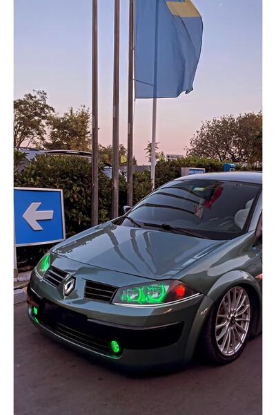 Genel Markalar Megane 2 Uyumlu Merceksiz Far Ile Uyumlu - Far Içi 4lü L Tip Rgb Angel 16 Renkli
