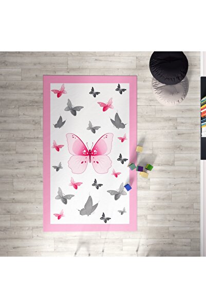 BAMBAŞKA MODA Bebek ve Çocuk Odası Kelebekli Halı Bmh-033