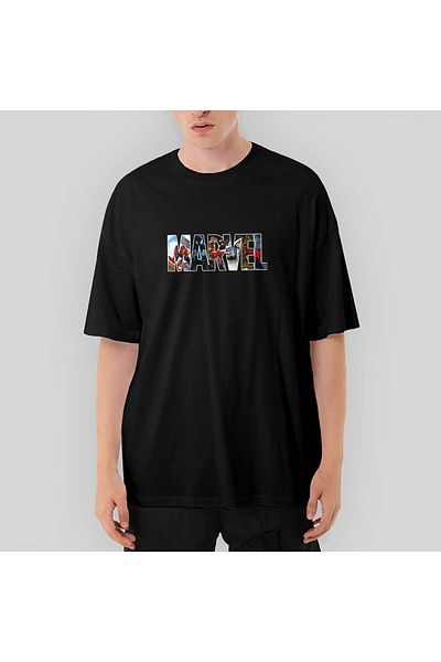 Z zepplin Marvel Spiderman în tricou negru post oversize