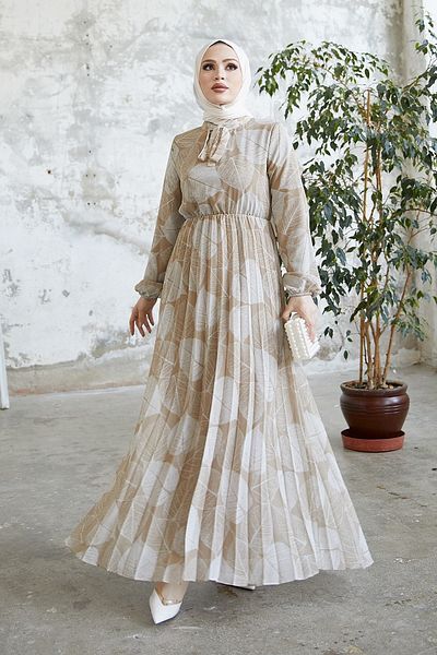 InStyle Φόρεμα χιτζάμπ Cindy Ruffle Robe - Μπεζ