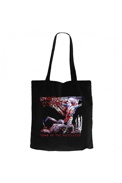 Z zepplin Cannibal Corpse Tomb Of The Mutilated Black Canvas Tote Bag