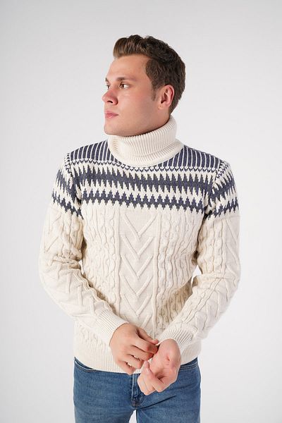 Trist Star Bone Melange Men's Turtleneck Sweater Trist-5276
