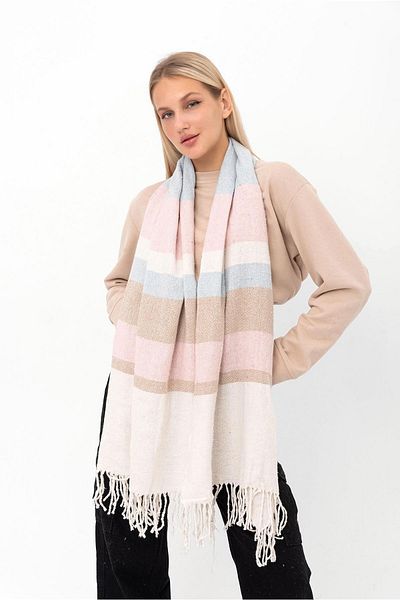 Saria Moda Soft Textured Mixed Striped Shawl with Thick Shoulders