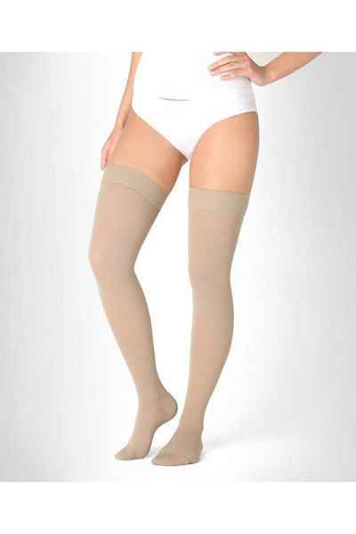 ORLEX Beige Above Knee Medium Pressure (ccl2 - 23-32 Mmhg) Closed Toe Compression Stockings