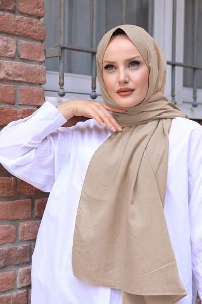 Stella Eşarp Stonewashed Organic Cotton Shawl Mink