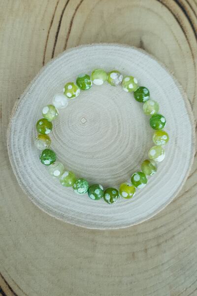 BİJUTERİ EVİ Green Agate Natural Stone Bracelet
