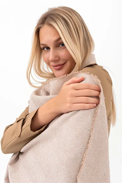 Saria Moda Soft Textured Thick Shoulder Shawl with Tassels