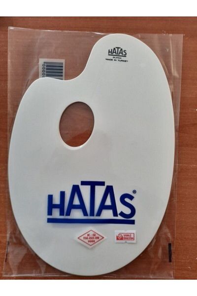 HATAS Πλαστική Λευκή Οβάλ Παλέτα 16x25cm