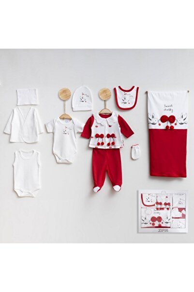Zıpır Baby Zıpır Bebe Cherry مجموعة خروج من مستشفى الأطفال مكونة من 10 قطع 564r