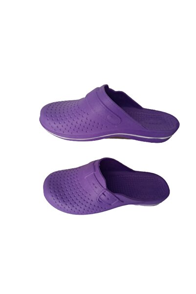 GEZER Unisex Μωβ-λευκές ριγέ παντόφλες μπάνιου